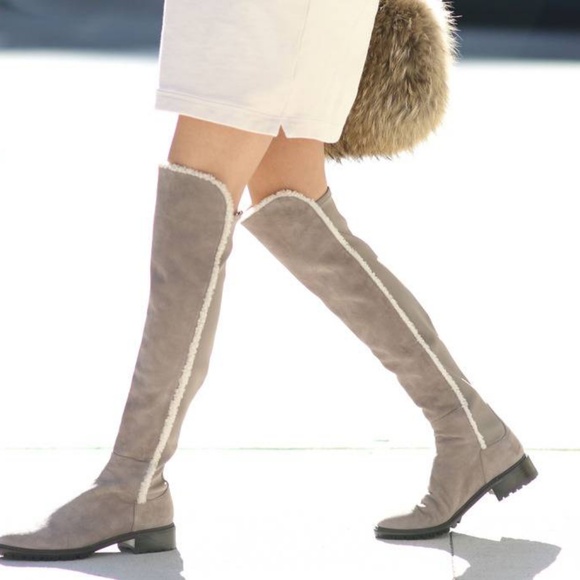 stuart weitzman boots fur